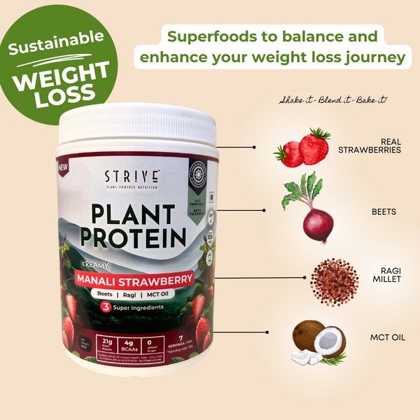 Women's Protein Powder | Creamy Manali Strawberry | 224 g - 7 servings